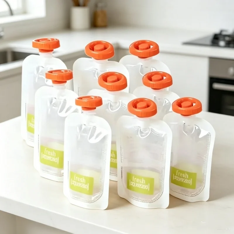 Baby Food Pouches 1 Year Old - Organic Infant Feeding Pouches 50Pcs Portable