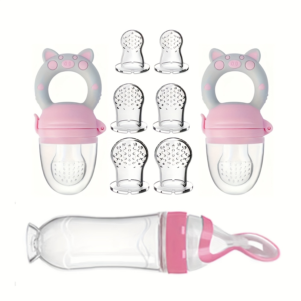 Baby Food Lunch - 9pcs Feeding Cutlery:1 Silicone Feeding Bottle