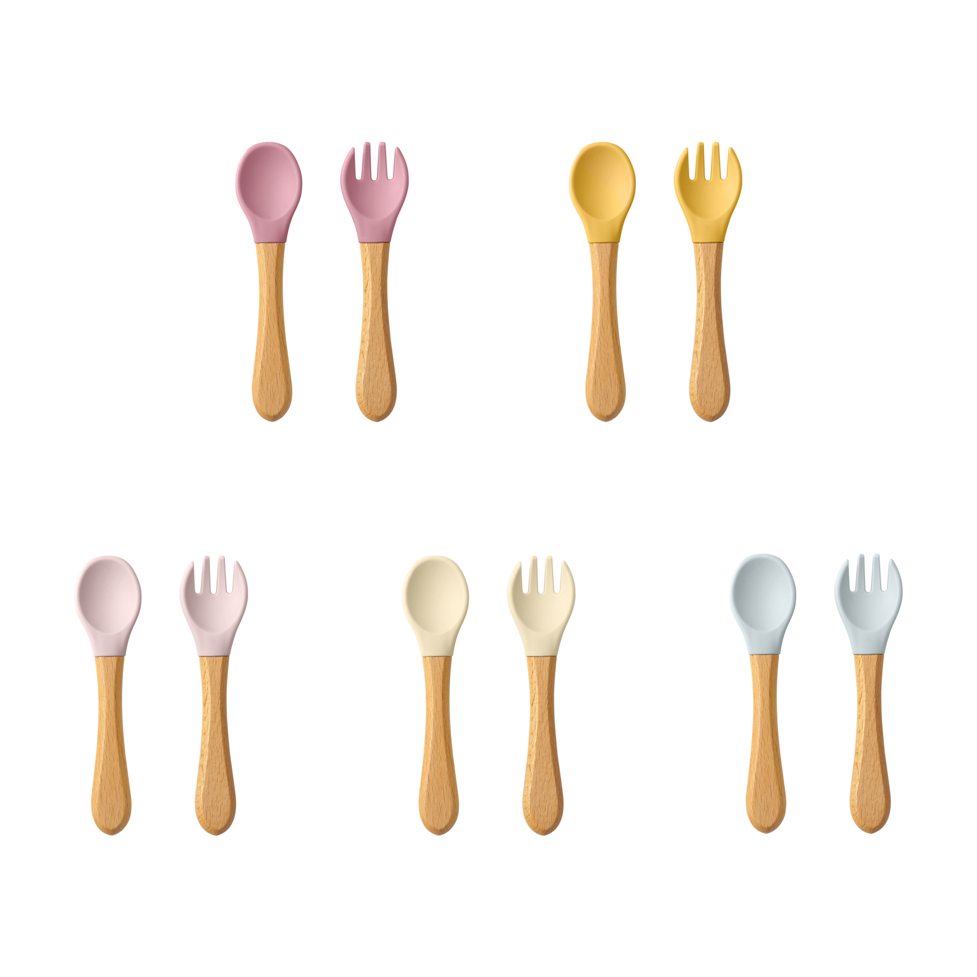 Baby Food Feeder - 2PCS Baby Learning Spoons Utensils Set