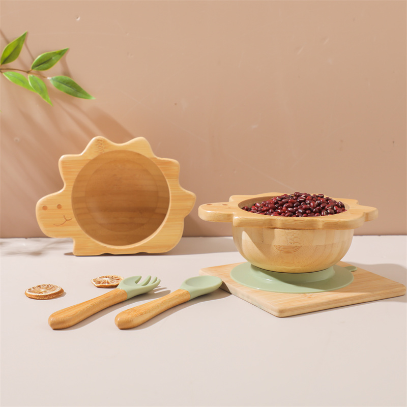 Baby Wooden Tableware Set Dino - Baby Food Lunch 评论和价格