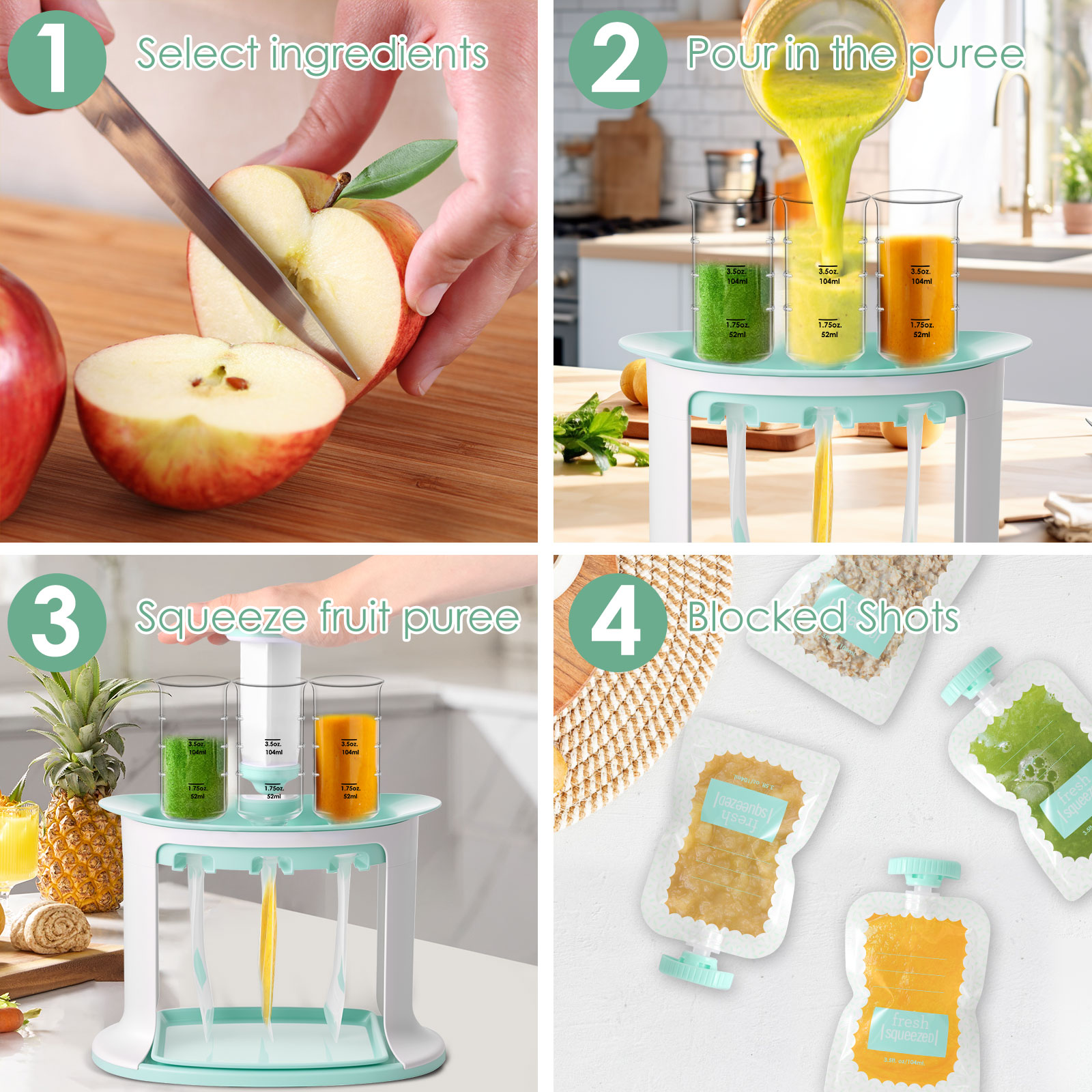 Squeeze Station for Baby Reusa - Baby Food Pouches 1 Year Old 评论和价格