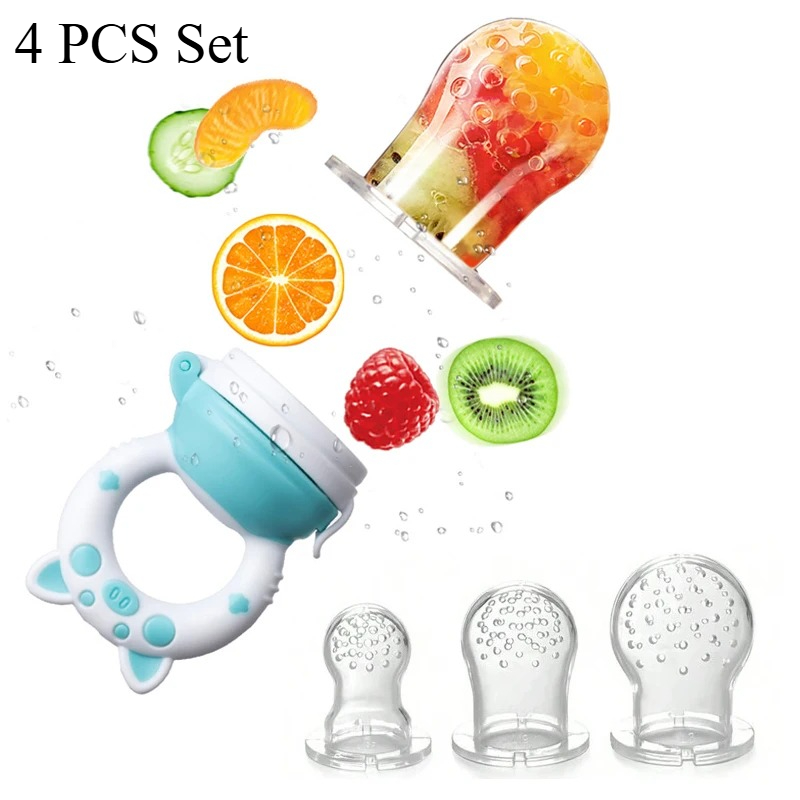 4pcs/set Silicone Fruit & Vege - Baby Food Feeder 评论和价格
