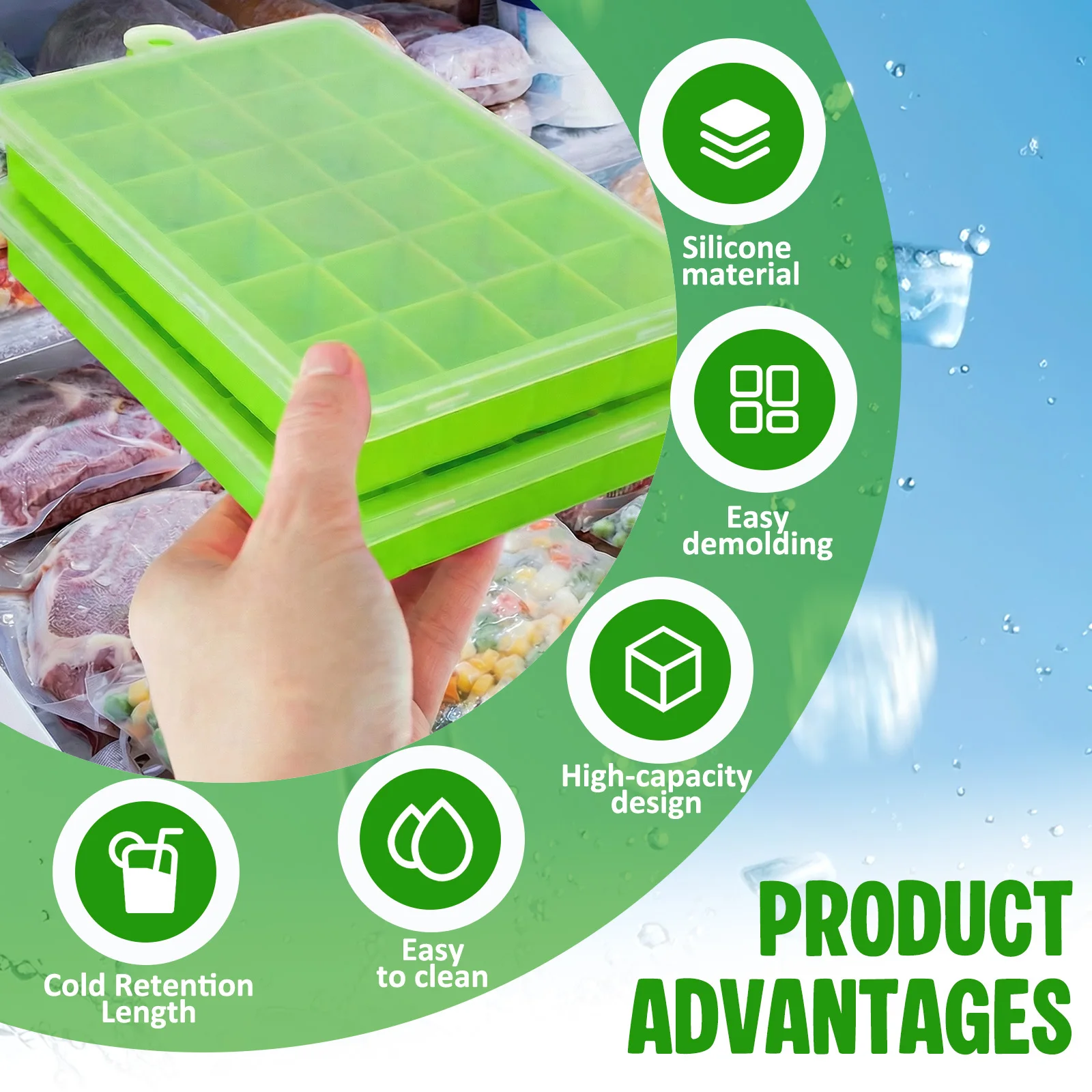 Silicone Ice Cube Tray Easy Re - Baby Food Freezer Tray 评论和价格
