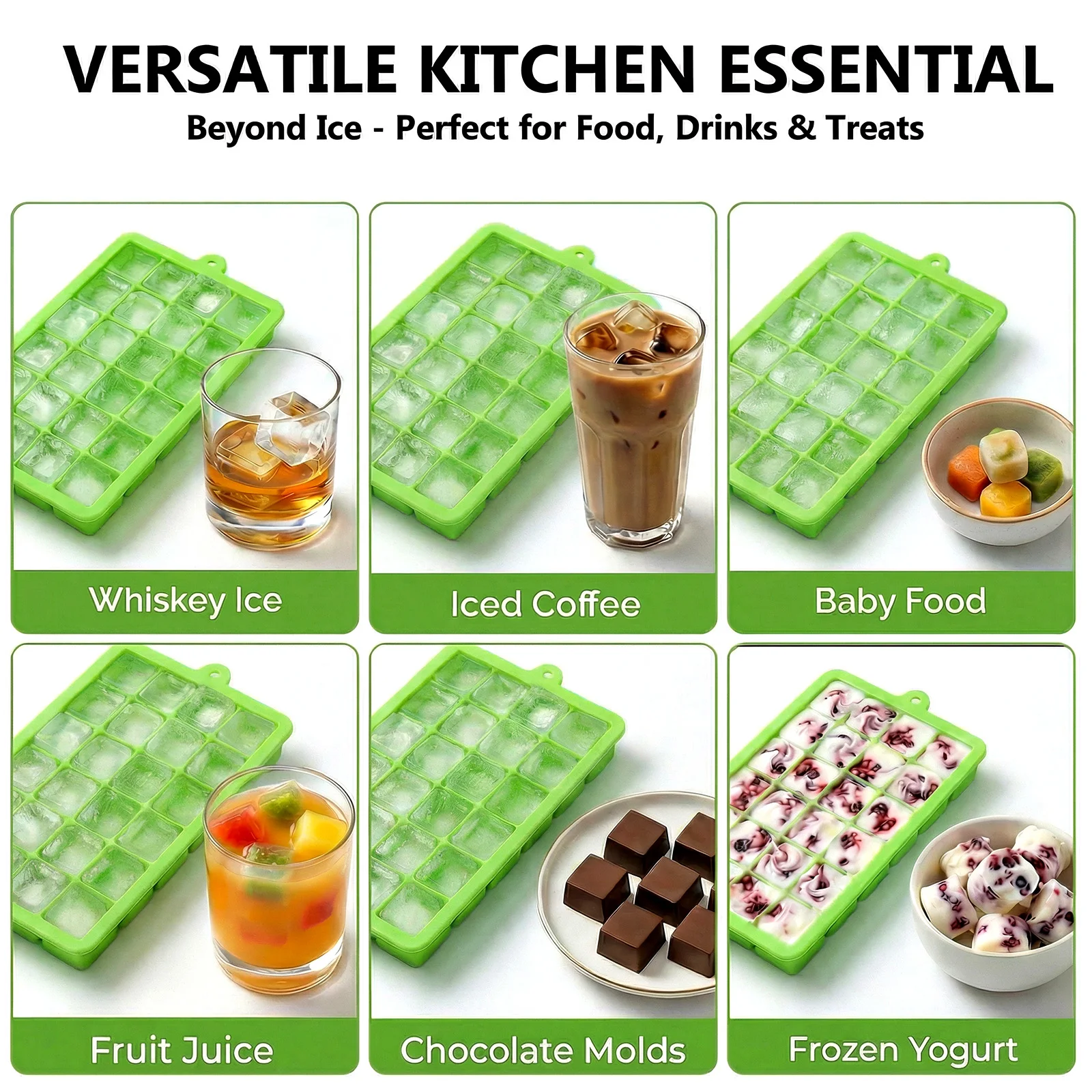 Silicone Ice Cube Tray Easy Re - Baby Food Freezer Tray 评论和价格