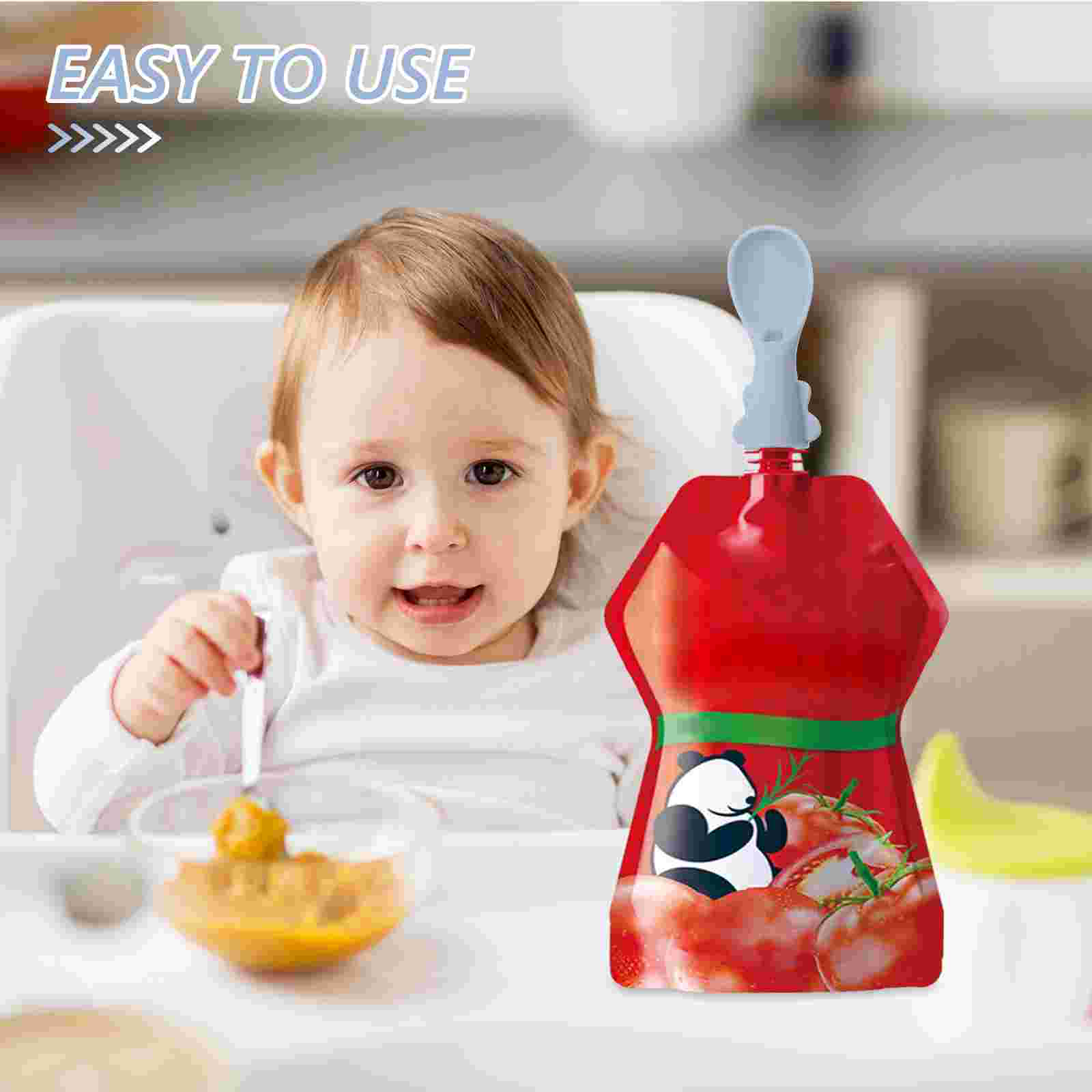 4 Pcs Baby Bag Spoon Set Spoon - Baby Food Pouches 1 Year Old 评论和价格