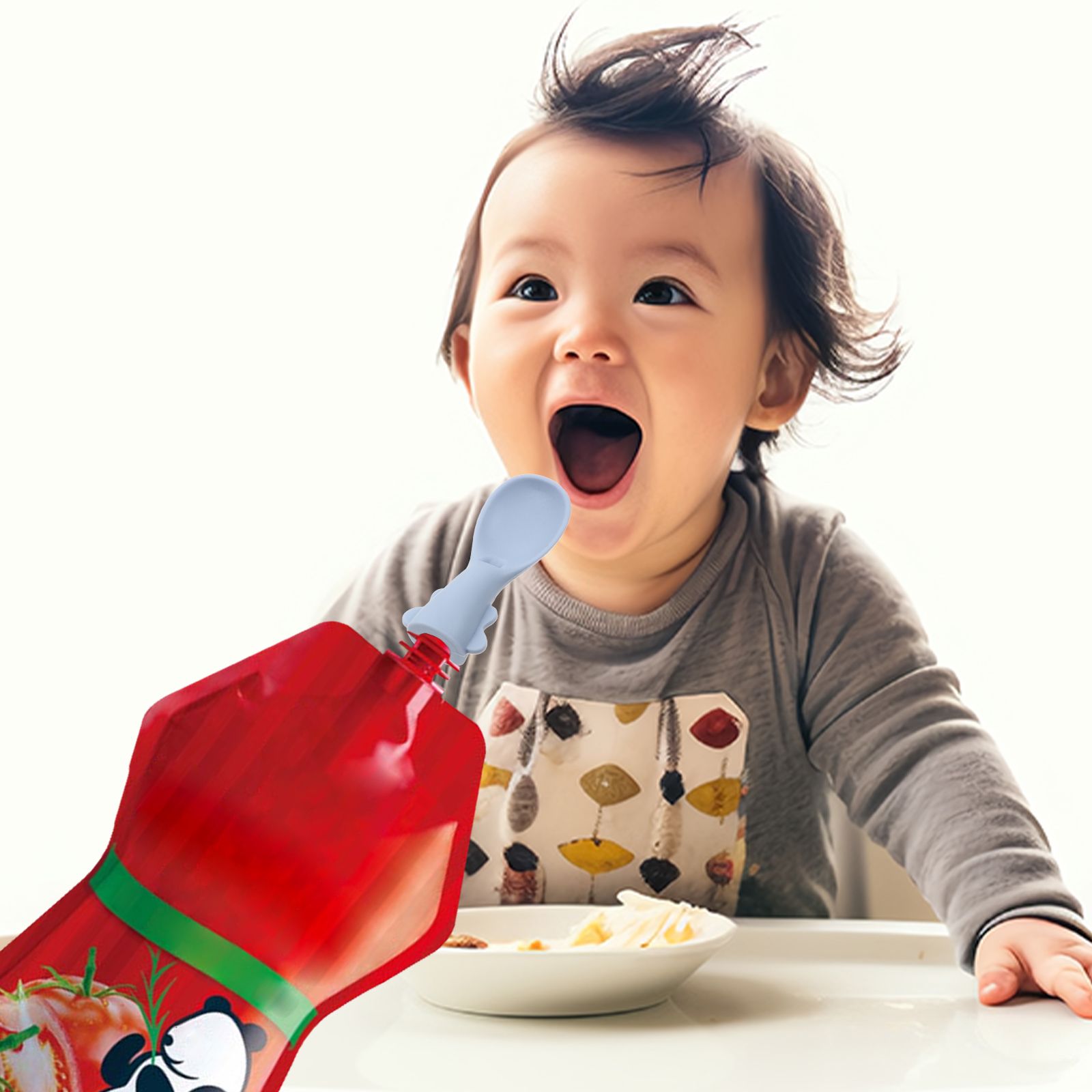 4 Pcs Baby Bag Spoon Set Spoon - Baby Food Pouches 1 Year Old 评论和价格