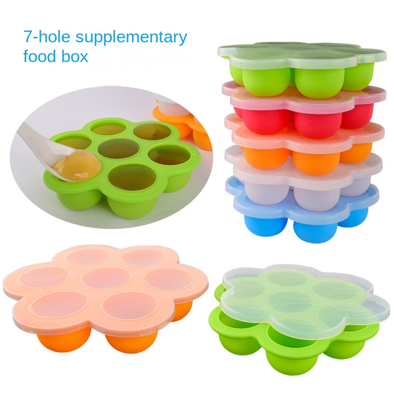 7 Holes Reusable Silicone Baby - Baby Food Freezer Tray 评论和价格