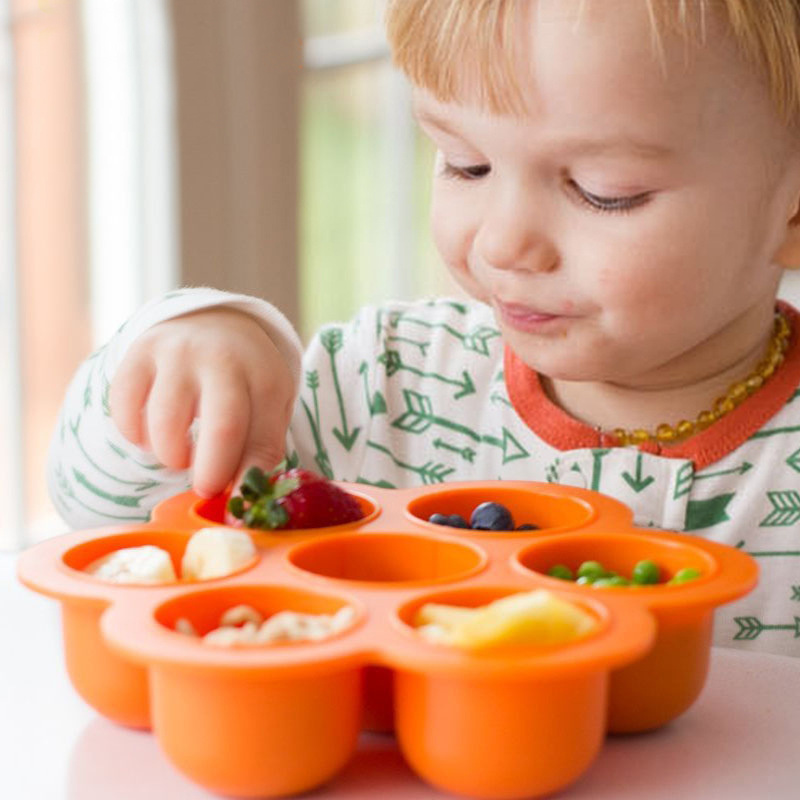 7 Holes Reusable Silicone Baby - Baby Food Freezer Tray 评论和价格