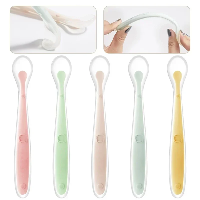 Soft Silicone Baby Spoon Toddl - Baby Food Lunch 评论和价格