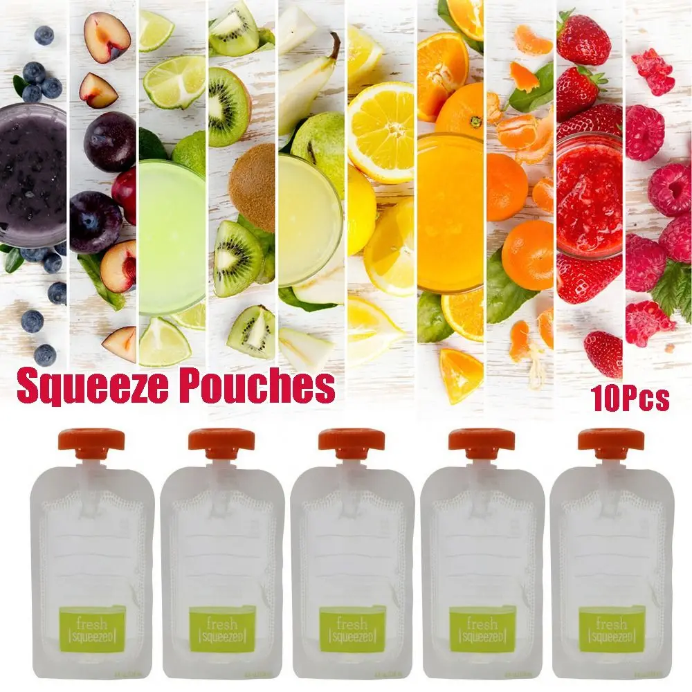 10Pcs Reusable Complementary F - Baby Food Pouches 1 Year Old 评论和价格